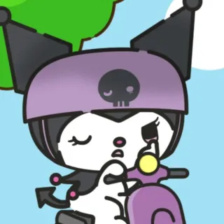 🕸 Kuromi kuromi, sanrio, anime, kawaii, character, scooter, motorcycle telegram sticker