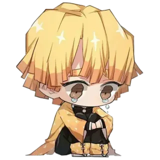 😥 Zenitsu Agatsuma Demon Slayer Anime, Manga, Chibi, Piangere, Demon Slayer, Zenitsu, Kawaii telegram sticker
