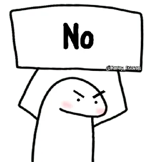 😀 No Não, Negação, Boneco palito, Protesto telegram sticker