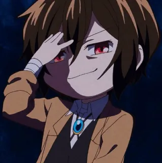 🥃 Dazai Osamu Bungou Stray Dogs Anime, Dazai Osamu, Bungou Stray Dogs, Chibi, Charakter, Fanart whatsapp sticker