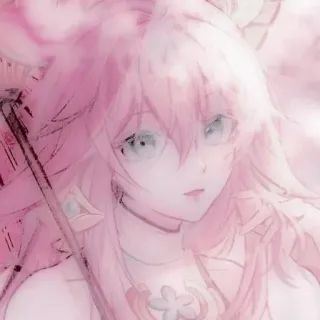 😚 Yae Miko Genshin Impact 动漫, 电子游戏, 粉色, 原神, 八重神子 telegram sticker