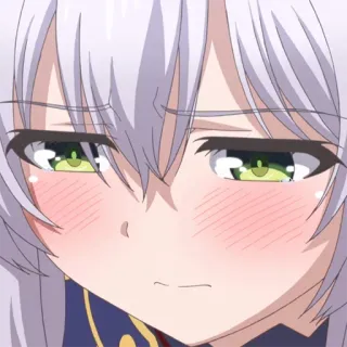 😔 anime, ragazza, arrogante, carina, personaggio, faccia whatsapp sticker