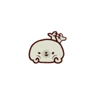 😄 seal, cute, animal, cartoon, kawaii, white telegram sticker