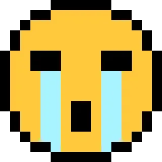 😭 emoji, pixel, menangis, sedih, air mata telegram sticker