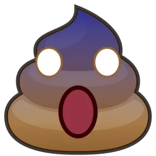 😱 эмодзи, какашка, в шоке, мультик, восклицание, сюрприз whatsapp sticker