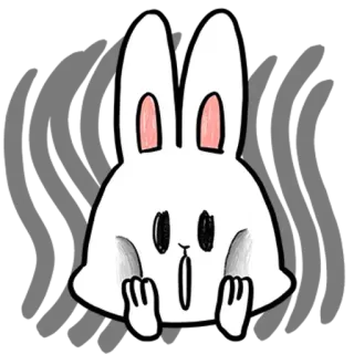 😱 coniglio, carino, animali, cartoni animati, kawaii telegram sticker