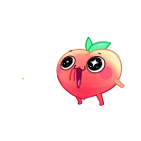 🤩 Pfirsich, Obst, süß, Cartoon telegram sticker