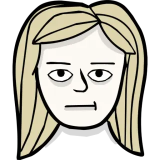 😏 frau, gesicht, cartoon, aufkleber, ausdruck telegram sticker