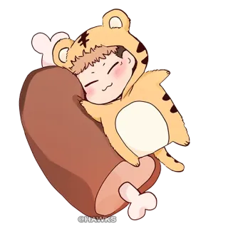 🍗 @HAWKS Anime, Cartoon, Niedlich, Tiger, Schlafend, Fanart telegram sticker