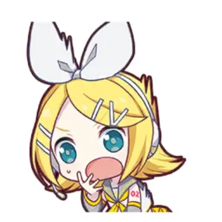 🎤 Kagamine Rin Anime, Vocaloid, Kagamine Rin, Cartoon, Chibi, Süß telegram sticker