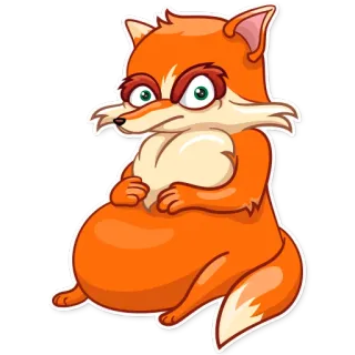 🤰 fox, animal, cartoon, cute, orange telegram sticker