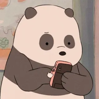 🤨 Panda We Bare Bears Panda, We Bare Bears, Dessin animé, Mignon, Téléphone, Ours telegram sticker