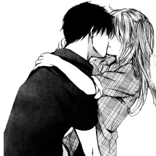 ❤️ キス, アニメ, 漫画, カップル, 恋愛, 愛, アート whatsapp sticker