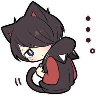 😨 chico gato, anime, sticker, lindo, manga, kawaii whatsapp sticker