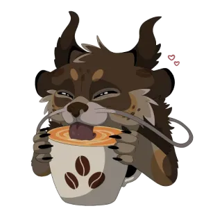 ☕️ chat, café, animal, boisson, kawaii, mignon, dessin animé whatsapp sticker