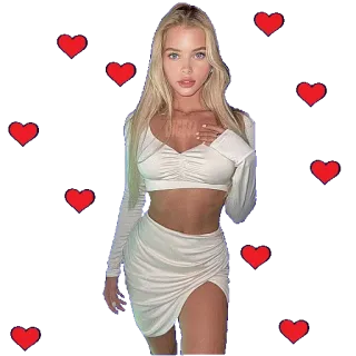 😍 donna, cuori, bionda, crop top, gonna, moda telegram sticker