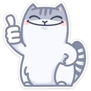 👍 cat, thumbs up, sticker, animal telegram sticker