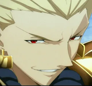 ✨ Gilgamesh Fate/stay night anime, blondynka, postać, zarozumiały, złoczyńca telegram sticker