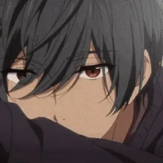 🥀 anime, chłopak, włosy, czerwone oczy telegram sticker