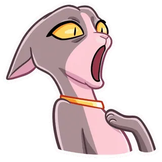 😳 kot, zszokowany, zaskoczony, ziewanie, kreskówka whatsapp sticker