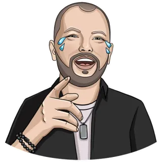 😂 người đàn ông, khóc, chỉ, cười, biểu tượng cảm xúc, hoạt hình telegram sticker