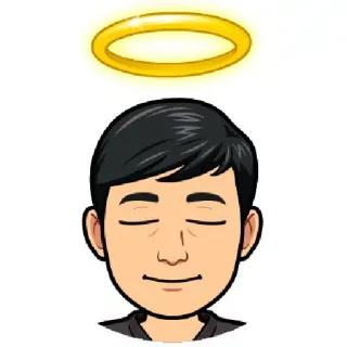 😇 persona, avatar, ángel, halo, dibujos animados, cabeza telegram sticker
