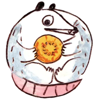 ☯️ zwierzę, gryzoń, okrąg, jedzenie, kreskówka, naklejka telegram sticker