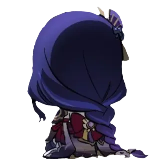 😞 Raiden Shogun Genshin Impact Anime, Juego, Dibujos animados, Videojuego, Fanart telegram sticker