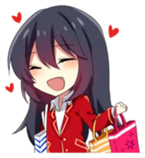 🛍 anime girl, shopping, cute, chibi, happy, cartoon telegram sticker