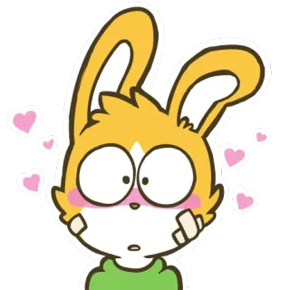 💘 мультфильм, зайчик, кролик, персонаж, любовь, сердце, животное, милый whatsapp sticker