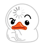 🤔 canard, dessin animé, mignon, animal, oiseau, emoji telegram sticker