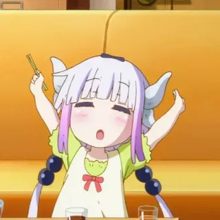 ☁️ Kanna Kamui Miss Kobayashi's Dragon Maid Anime, Drago, Carino, Kanna, Kanna Kamui, Mangiare, Cibo telegram sticker