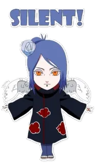 😶 Konan Naruto SILENT! Konan, Naruto, anime, silent, cartoon telegram sticker