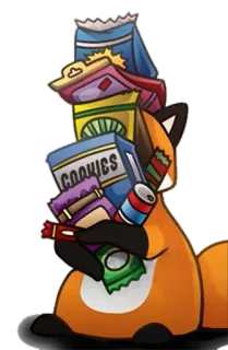 😋 zorro, snacks, galletas, papas fritas, refresco, comida, dulces telegram sticker