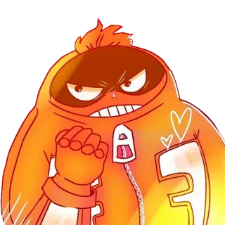 😠 Cartoon, Wut, Orange, Figur telegram sticker