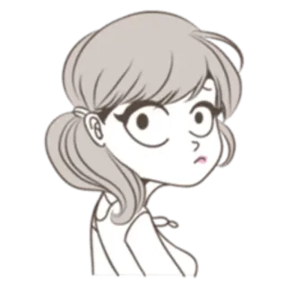🧐 stiker, ilustrasi, kartun, gadis, wanita, potret telegram sticker