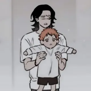 🥯 Anime, Manga, Rodzina, Dziecko, Kreskówka, Ilustracja telegram sticker