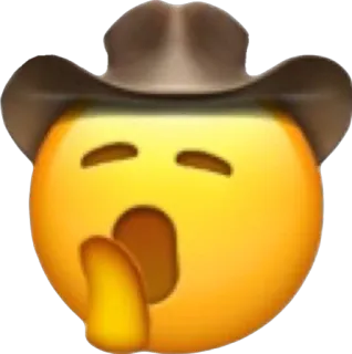 🤠 อีโมจิ, คาวบอย, หาว, ง่วง, เหนื่อย, หมวก telegram sticker