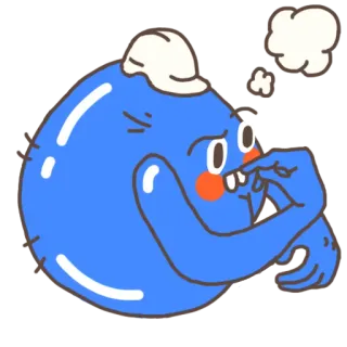 🤔 cartoon, illustration, character, cute, funny, quirky telegram sticker