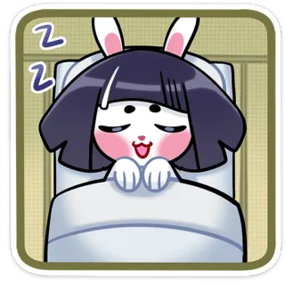 😴 Z dormire, coniglio, cartone animato, carino, letto, assonnato, rilassante whatsapp sticker