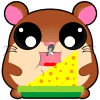 🍲 hamster, animal, cute, cheese, cartoon, kawaii telegram sticker