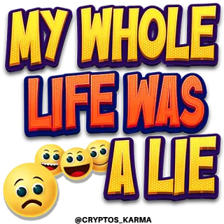 💔 MY WHOLE LIFE WAS A LIE bugia, emozioni, vita, triste, shock, incredulità telegram sticker