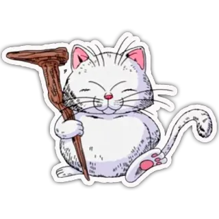 🐯 Korin Dragon Ball Korin, Dragon Ball, kucing, anime, tongkat, kartun whatsapp sticker