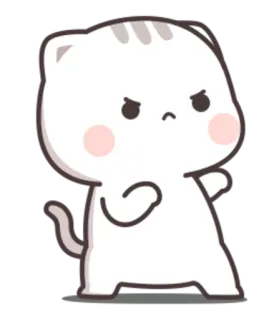 😠 kot, zły, słodki, kreskówka, naklejka, zwierzę telegram sticker