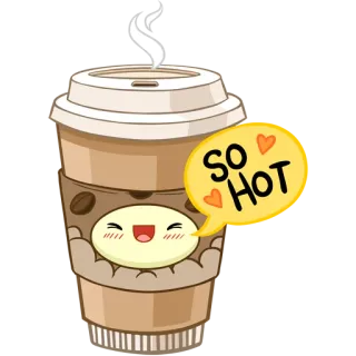 ✨ SO HOT coffee, hot, kawaii, cute, drink, beverage telegram sticker