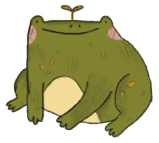 🐸 grenouille, animal, mignon, vert, crapaud, plante, kawaii telegram sticker