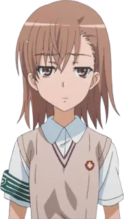 😔 Misaka Mikoto A Certain Scientific Railgun อนิเมะ, ผู้หญิง, ชุดนักเรียน, มิซากะ มิโคโตะ, A Certain Scientific Railgun telegram sticker