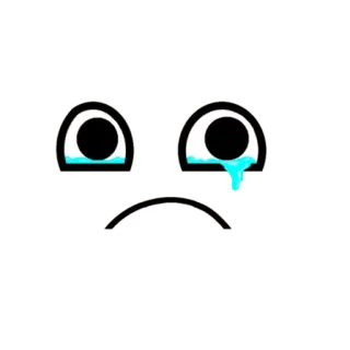 😢 triste, llorando, lágrimas, emoji, molesto telegram sticker