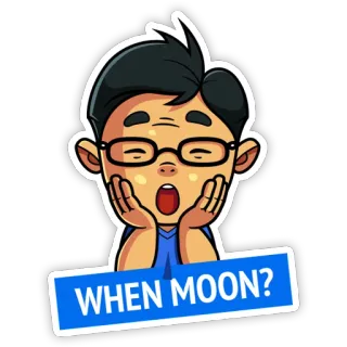 😱 WHEN MOON? luna, meme, domanda, finanza, crypto, quando luna telegram sticker