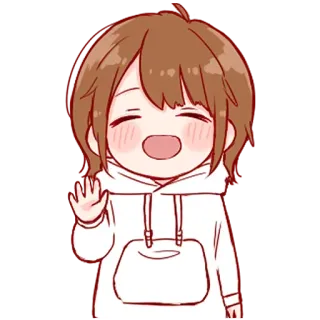 💞 anime, cartoon, kawaii, cute, girl, waving telegram sticker